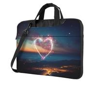 FBGHHTY Sac d'ordinateur portable fonctionnel avec imprimé cœur et étoile filante pour divers ordinateurs portables, Noir , 15.6 inch