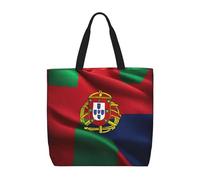 FBGHHTY Sac fourre-tout léger et confortable avec imprimé drapeau portugais, réutilisable, respectueux de l'environnement, pour les courses, les voyages, la plage, le travail