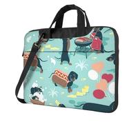 FBGHHTY Sacs fonctionnels pour ordinateur portable avec impression de hot dogs et limonade, sac d'ordinateur mignon et léger pour divers ordinateurs portables, Noir , 13 inch