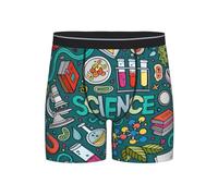 FBGHHTY Sous-vêtement pour homme imprimé sur le thème de la science de dessin animé, extensible, respirant, doux et confortable, pour le quotidien, les voyages, la salle de sport, Noir , M