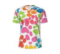 FBGHHTY T-shirt d'été confortable à manches courtes pour homme Motif pattes d'ours, Noir , XS