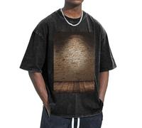 FBGHHTY T-shirt imprimé mural « Lights Hit The Brick » Propriétés d'évacuation de l'humidité Maintien de la facilité de mouvement décontracté Léger, Noir , S
