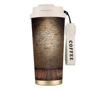 FBGHHTY Tasse à café en acier inoxydable avec impression murale « Lights Hit The Brick » - Pour la maison, le bureau, l'extérieur, le camping