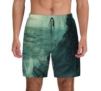 FBGHHTY The Sea Witch Short de bain pratique pour homme Imprimé inspiré de la sorcière de mer Respirant Léger Doux pour la peau, Noir , L
