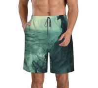 FBGHHTY The Sea Witch Short de plage élégant pour homme à séchage rapide respirant, blanc, XL