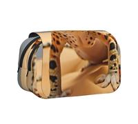 FBGHHTY Trousse à crayons avec fermeture éclair Motif léopard sable Gecko Organiseur de voyage Bureau