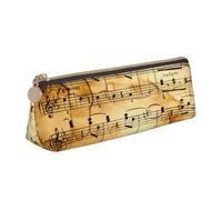 FBGHHTY Trousse à crayons avec impression notes de musique pour étudiant, grande capacité, pochette triangulaire, pour tous les jours, l'école, l'université
