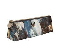 FBGHHTY Trousse à crayons avec motif de chevaux - Grande capacité - Triangle - Pour l'école et le collège