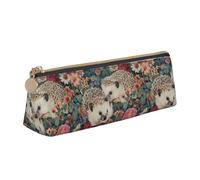 FBGHHTY Trousse à crayons avec motif floral hérissons, grande capacité, pochette triangulaire, pour tous les jours, l'école, l'université