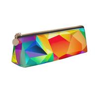 FBGHHTY Trousse à crayons avec motif géométrique arc-en-ciel - Grande capacité - Pochette triangulaire - Pour tous les jours, l'école, l'université