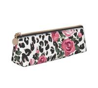 FBGHHTY Trousse à crayons avec motif léopard et rose - Grande capacité - Trousse triangulaire - Pour tous les jours, l'école, l'université