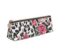 FBGHHTY Trousse à crayons avec motif léopard et rose - Grande capacité - Trousse triangulaire - Pour tous les jours, l'école, l'université