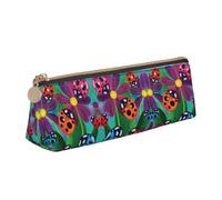 FBGHHTY Trousse à crayons colorée avec imprimé coccinelle - Grande capacité - Pochette triangulaire pour l'école ou l'université