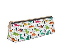 FBGHHTY Trousse à crayons colorée avec motif dinosaures 1 grande capacité pour étudiant, trousse triangulaire, pour tous les jours, l'école, l'université
