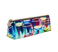 FBGHHTY Trousse à crayons de grande capacité avec impression tube à essai chimie, pochette triangulaire pour tous les jours, l'école, l'université