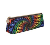 FBGHHTY Trousse à crayons motif ours dansant avec imprimé tie and dye - Grande capacité - Pochette triangulaire - Pour l'école et l'université