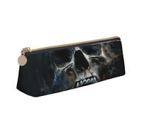 FBGHHTY Trousse à crayons motif tête de mort fantôme horreur grande capacité pochette triangle pochette pour tous les jours l'école collège