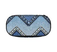 FBGHHTY Trousse à crayons polyvalente avec imprimé denim bleu dégradé grande capacité pour l'école, les étudiants, les adolescents, les voyageurs, usage quotidien