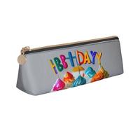 FBGHHTY Trousse à crayons pour étudiant avec impression gâteau d'anniversaire - Grande capacité - Pochette triangulaire - Pour tous les jours, l'école, l'université