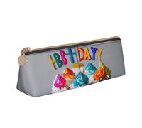 FBGHHTY Trousse à crayons pour étudiant avec impression gâteau d'anniversaire - Grande capacité - Pochette triangulaire - Pour tous les jours, l'école, l'université