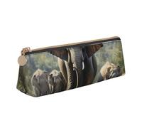 FBGHHTY Trousse à crayons pour étudiant avec imprimé éléphants asiatiques - Grande capacité - Pochette triangulaire - Pour tous les jours - École
