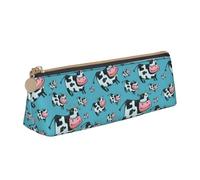 FBGHHTY Trousse à crayons pour étudiant avec motif vache - Grande capacité - Pochette triangulaire - Pour tous les jours, l'école, l'université