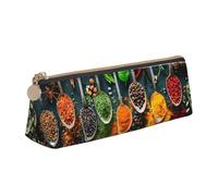 FBGHHTY Trousse à crayons pour étudiant - Grande capacité - Imprimé épices - Pochette triangulaire - Pour tous les jours, l'école, l'université