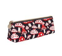 FBGHHTY Trousse à crayons pour étudiant - Grande capacité - Motif champignons - Rouge et blanc - Pochette triangulaire - Pour tous les jours - École