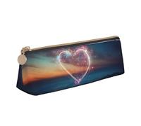 FBGHHTY Trousse à crayons triangulaire grande capacité avec motif étoile filante et cœur