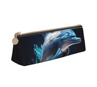 FBGHHTY Trousse à crayons unique 3D avec impression dauphin - Grande capacité - Triangle - Pour tous les jours, l'école, l'université