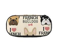 FBGHHTY Trousse polyvalente de grande capacité avec imprimé bouledogue français pour l'école, les étudiants, les adolescents, les voyageurs, usage quotidien