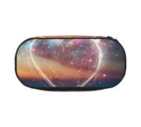 FBGHHTY Trousse polyvalente de grande capacité avec imprimé cœur et étoile filante pour l'école, les étudiants, les adolescents, les voyageurs, usage quotidien