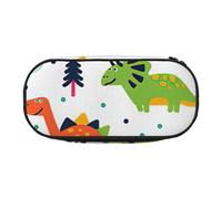 FBGHHTY Trousse polyvalente de grande capacité avec imprimé dinosaures colorés pour l'école, les étudiants, les adolescents, les voyageurs, usage quotidien