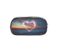 Fbghhty Trousse transparente transparente pour étudiants, garçons et filles avec imprimé cœur et étoile filante