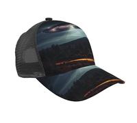 FBGHHTY UFO at Night Print Casquette de baseball de sport légère pour activités de plein air d'été Utilisation quotidienne Noir
