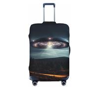 FBGHHTY UFO At Night Print Housse de protection élastique pour valise, lavable, extensible, Noir , S, Bagage à main