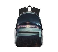 FBGHHTY UFO At Night Print Sac à dos léger décontracté unisexe pour ordinateur portable avec bretelles ergonomiques