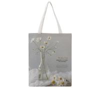 FBGUYRTI Morning Positive Golden Script Text 01 Sac fourre-tout en toile tendance réutilisable Sac à bandoulière pour femme Sac à main décontracté pour les excursions 38 x 46 cm