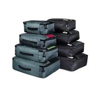 FBHappiness 4/8 pièces Emballage de Voyage Cubes fourre-Tout Sacs de Voyage Ensemble Sac de Bagages de Voyage Organisateur Cube Sac Emballage vêtements-4 Gris 4 Noir