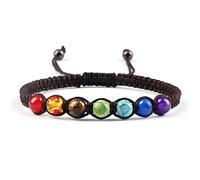 FBHDKJNFG Bracelet de femme, bijoux d'amis, Bracelets for femmes 6 mm 7 chakras tressés en pierre naturelle Bracelets Engry Couple Yoga Bijoux Chaîne Cadeau for ami Bracelet Bijoux(Gold)