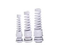 FBHDKJNFG Connecteur de couverture de câble Éliminateur de d Presse-étoupe en Nylon spirale PG11-PG21, poignée de cordon étanche noir blanc M12-M27 34 pièces for l'extérieur(White,M16 10pcs)