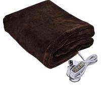 FBHDKJNFG Gardez l'épaulette au Chaud. Couverture chauffante | Canapé-lit multicolore for camping-car, 100 x 65 cm, hiver : châle de voyage lavable en machine USB à 3 niveaux(Coffee)