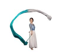FBHDKJNFG Gymnase avec Bandes de Danse, Accessoires de Spectacle de Talents de Performance Artistique de Gymnastique, banderoles en Polyester avec Tige d'éloge de scène(Mint-White)