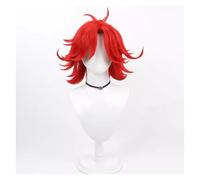 FBHDKJNFG Perruque cheveux courts Anime ，Cosplay Wig for ， Perruque Cosplay Nifty Perruque Rouge à Plusieurs Couches Fête d'Halloween