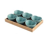 FBHDKJNFG Petits bols à sauce en céramique Ceramic Dip Bowls Set For Soy Saucer Dish Bowl Snack Dried Fruit And Dessert Multicolor(E)