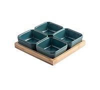FBHDKJNFG Petits bols à sauce en céramique Ceramic Divided Dip Soy Sauce And Snack Bowls Set Multicolor 4 Pcs(A)
