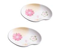 FBHDKJNFG Petits bols à sauce en céramique Ceramic Porcelain Plum Blossom Dipping Bowls For Sushi Appetizer 2 Pcs 4.72x3.74x0.71in