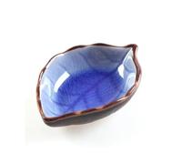 FBHDKJNFG Petits bols à sauce en céramique Ceramic Sauce Dishes Ice Crack Glaze Leaf Seasoning Soy Sauce Vinegar Multicolor(Dark Blue)