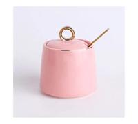FBHDKJNFG Petits bols à sauce en céramique Ceramic Seasoning Jar Sugar Bowl Spice Box With Lid 3.95x3.35 Inches White, Pink(Roze)