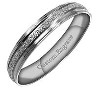FBHDKJNFG Une bague de mariage, une bague d'éternité, une ba Alliance en titane gravable unisexe platine 4 mm 6 mm plusieurs tailles(G1/2)